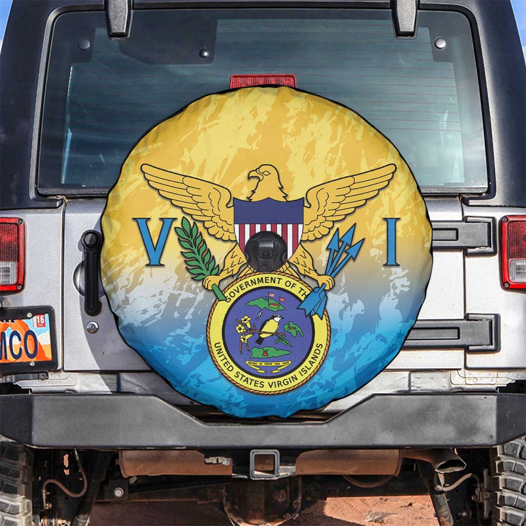 US Virgin Islands Spare Tire Cover Coat Of Arms Grunge Style