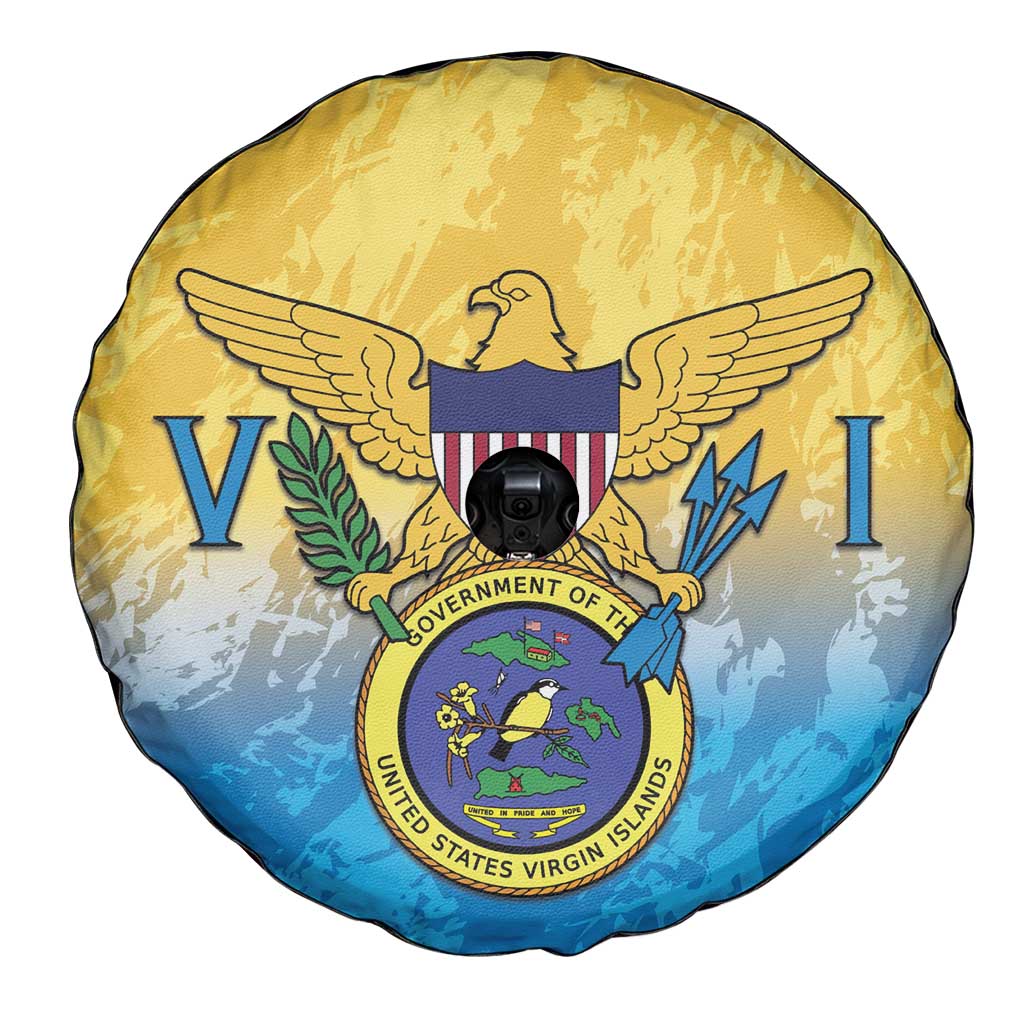 US Virgin Islands Spare Tire Cover Coat Of Arms Grunge Style