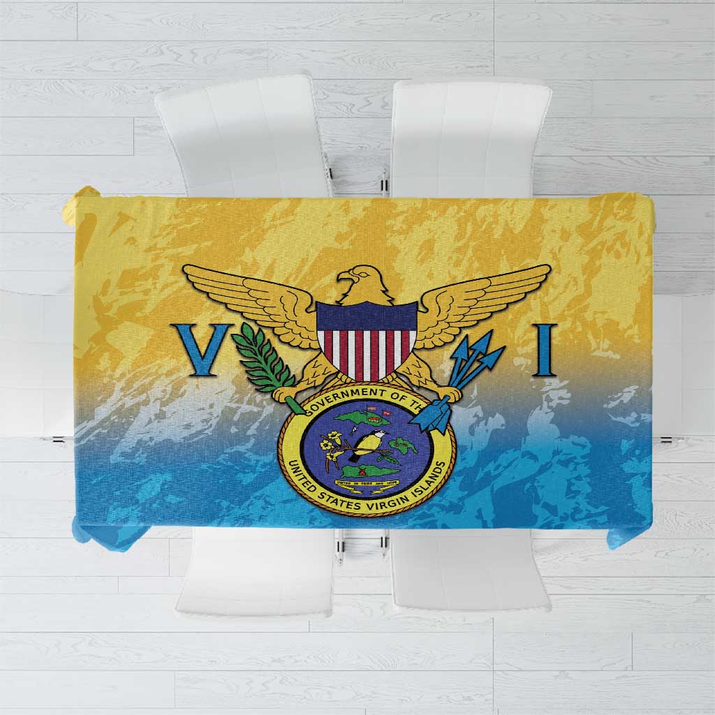 US Virgin Islands Tablecloth Coat Of Arms Grunge Style