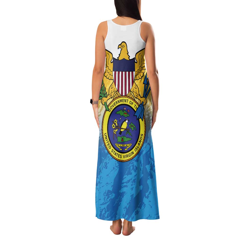 US Virgin Islands Tank Maxi Dress Coat Of Arms Grunge Style