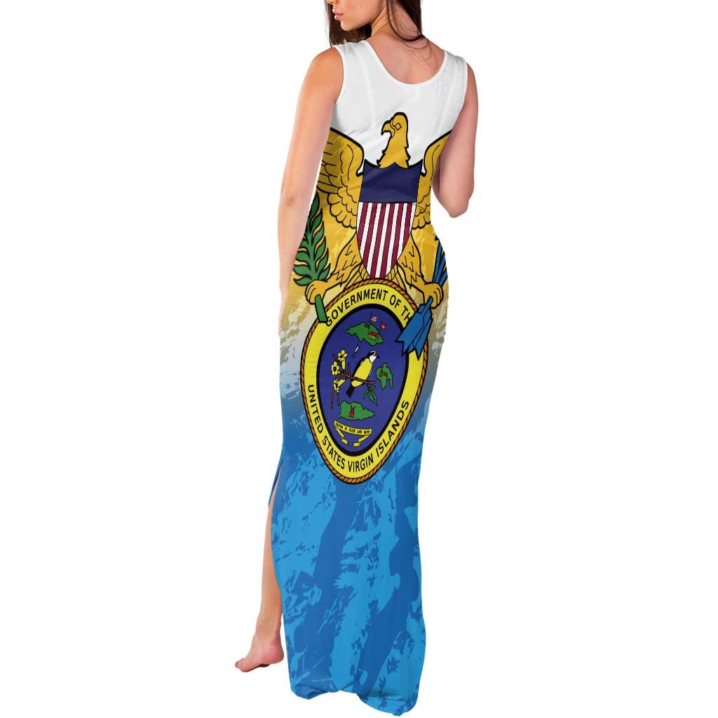 US Virgin Islands Tank Maxi Dress Coat Of Arms Grunge Style