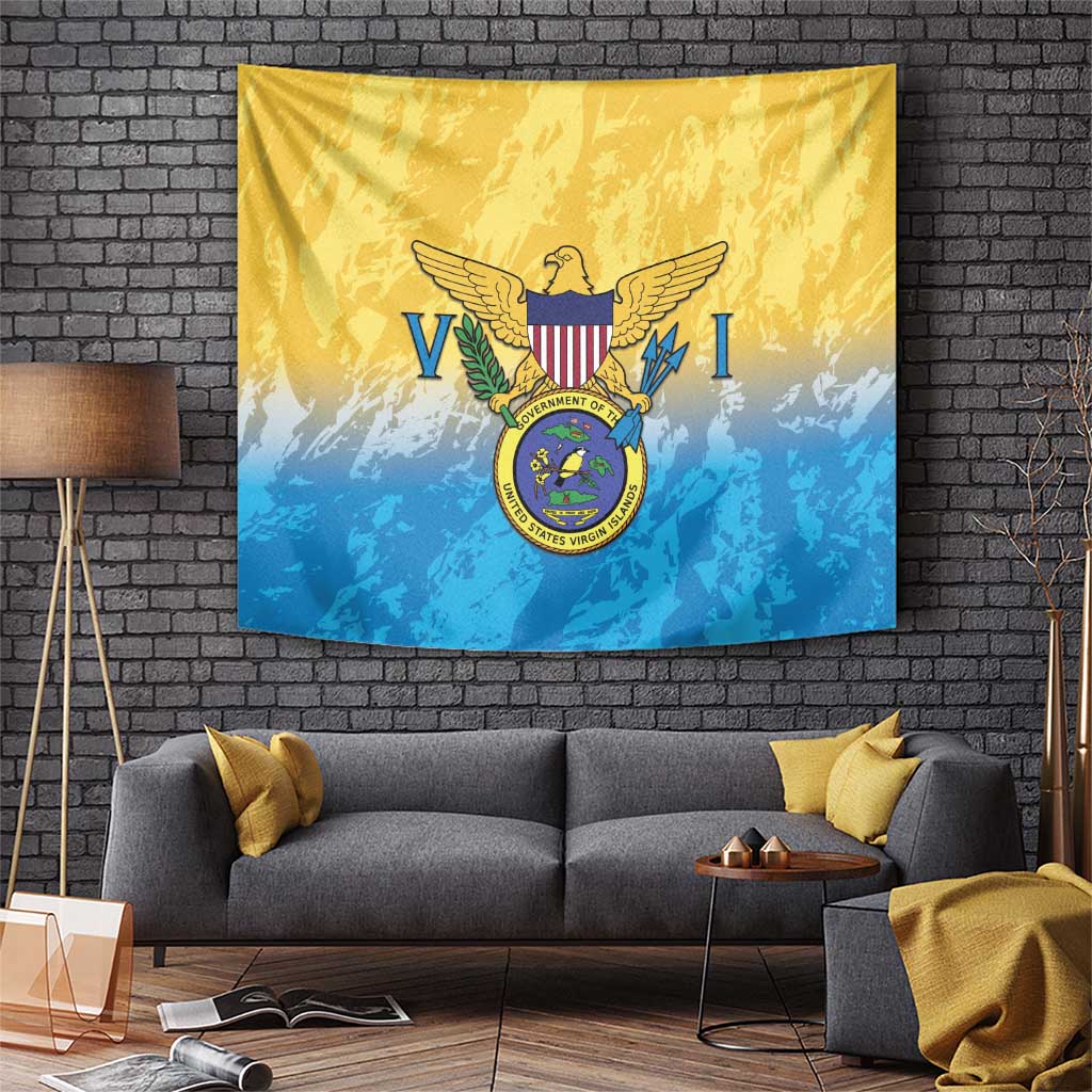 US Virgin Islands Tapestry Coat Of Arms Grunge Style