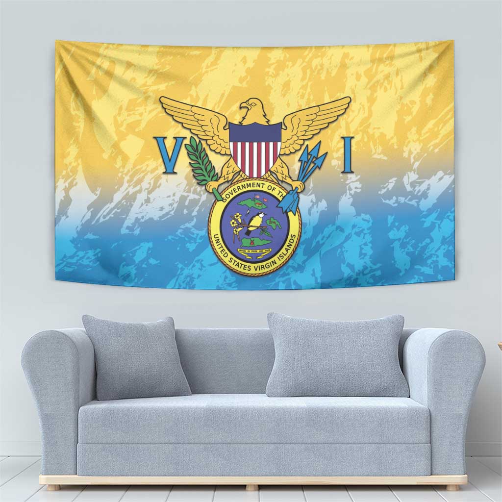 US Virgin Islands Tapestry Coat Of Arms Grunge Style