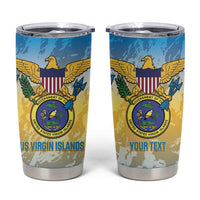 Personalized US Virgin Islands Tumbler Cup Coat Of Arms Grunge Style
