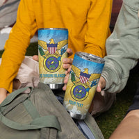 Personalized US Virgin Islands Tumbler Cup Coat Of Arms Grunge Style