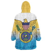 US Virgin Islands Wearable Blanket Hoodie Coat Of Arms Grunge Style