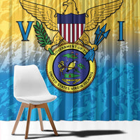 US Virgin Islands Window Curtain Coat Of Arms Grunge Style