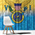 US Virgin Islands Window Curtain Coat Of Arms Grunge Style