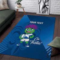 Custom Scotland Rugby 2025 Area Rug Funny Thistle Mascot Go Scottish!