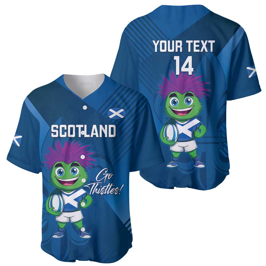Custom Scotland Rugby 2025 Baseball Jersey Funny Thistle Mascot Go Scottish!