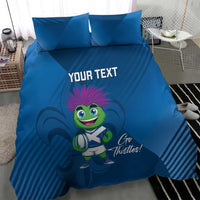 Custom Scotland Rugby 2025 Bedding Set Funny Thistle Mascot Go Scottish!