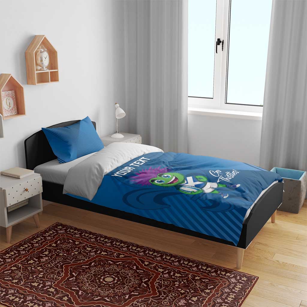 Custom Scotland Rugby 2025 Bedding Set Funny Thistle Mascot Go Scottish!