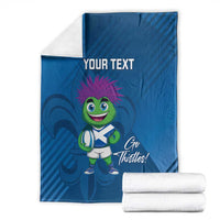 Custom Scotland Rugby 2025 Blanket Funny Thistle Mascot Go Scottish!