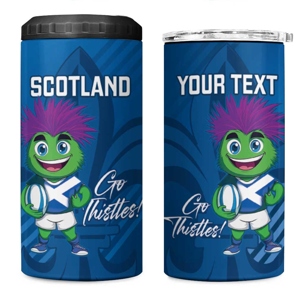 Personalised Scotland Rugby 2025 4 in 1 Can Cooler Tumbler Funny Thistle Mascot Go Scottish!