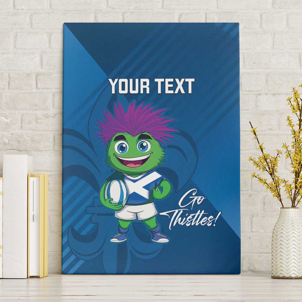 Custom Scotland Rugby 2025 Canvas Wall Art Funny Thistle Mascot Go Scottish!