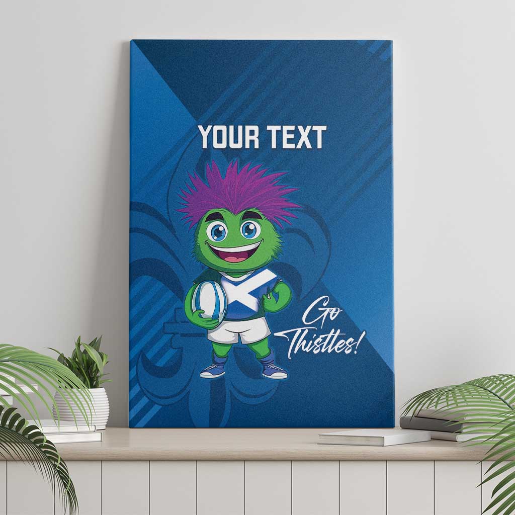 Custom Scotland Rugby 2025 Canvas Wall Art Funny Thistle Mascot Go Scottish!