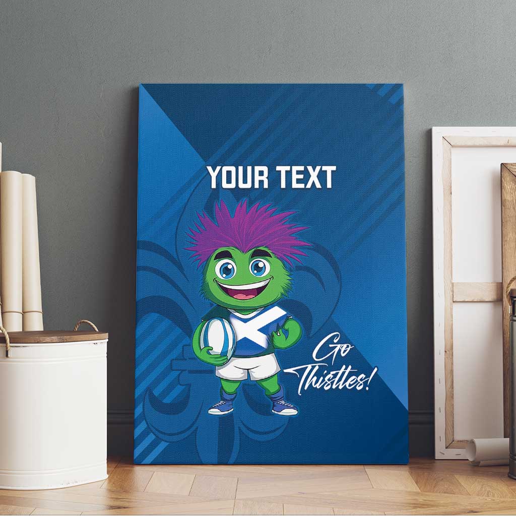 Custom Scotland Rugby 2025 Canvas Wall Art Funny Thistle Mascot Go Scottish!