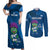 Custom Scotland Rugby 2025 Couples Matching Off Shoulder Maxi Dress and Long Sleeve Button Shirt Funny Thistle Mascot Go Scottish!