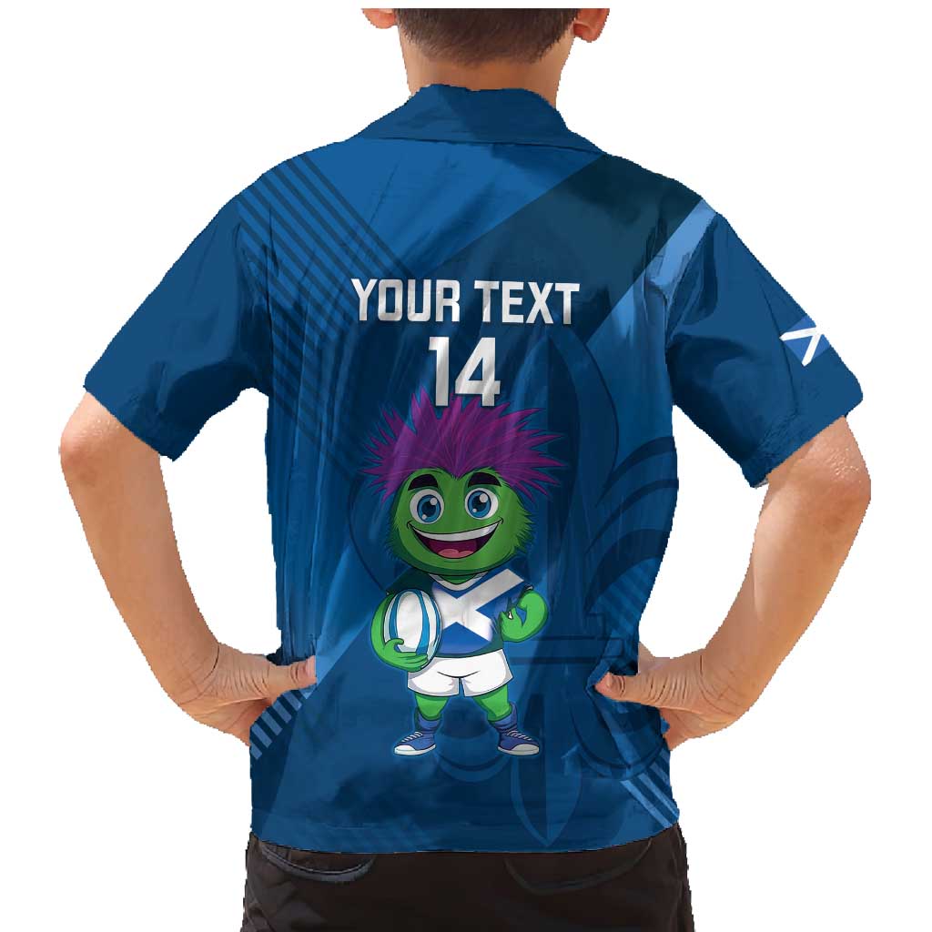 Custom Scotland Rugby 2025 Family Matching Mermaid Dress and Hawaiian Shirt Funny Thistle Mascot Go Scottish!