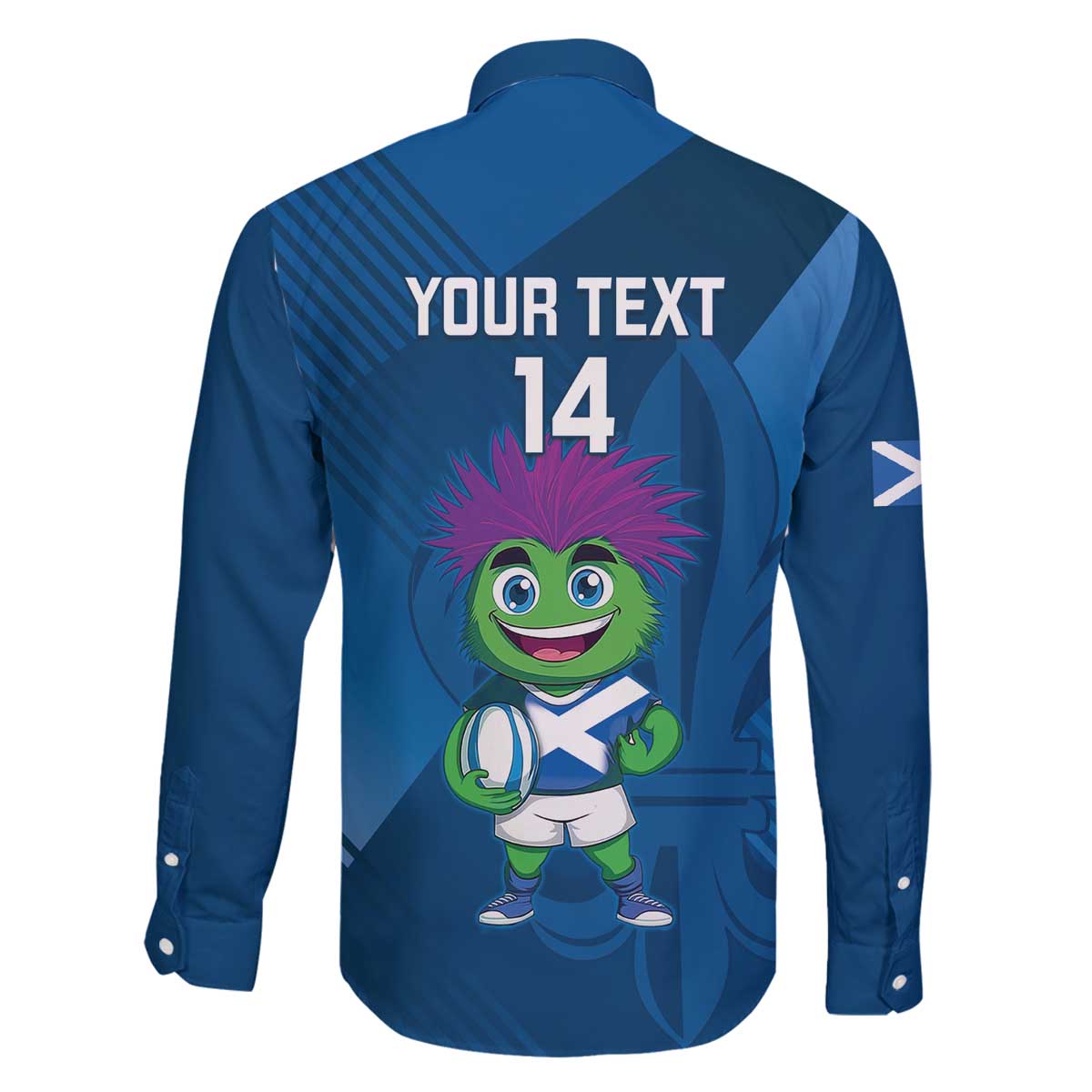 Custom Scotland Rugby 2025 Family Matching Off The Shoulder Long Sleeve Dress and Hawaiian Shirt Funny Thistle Mascot Go Scottish!