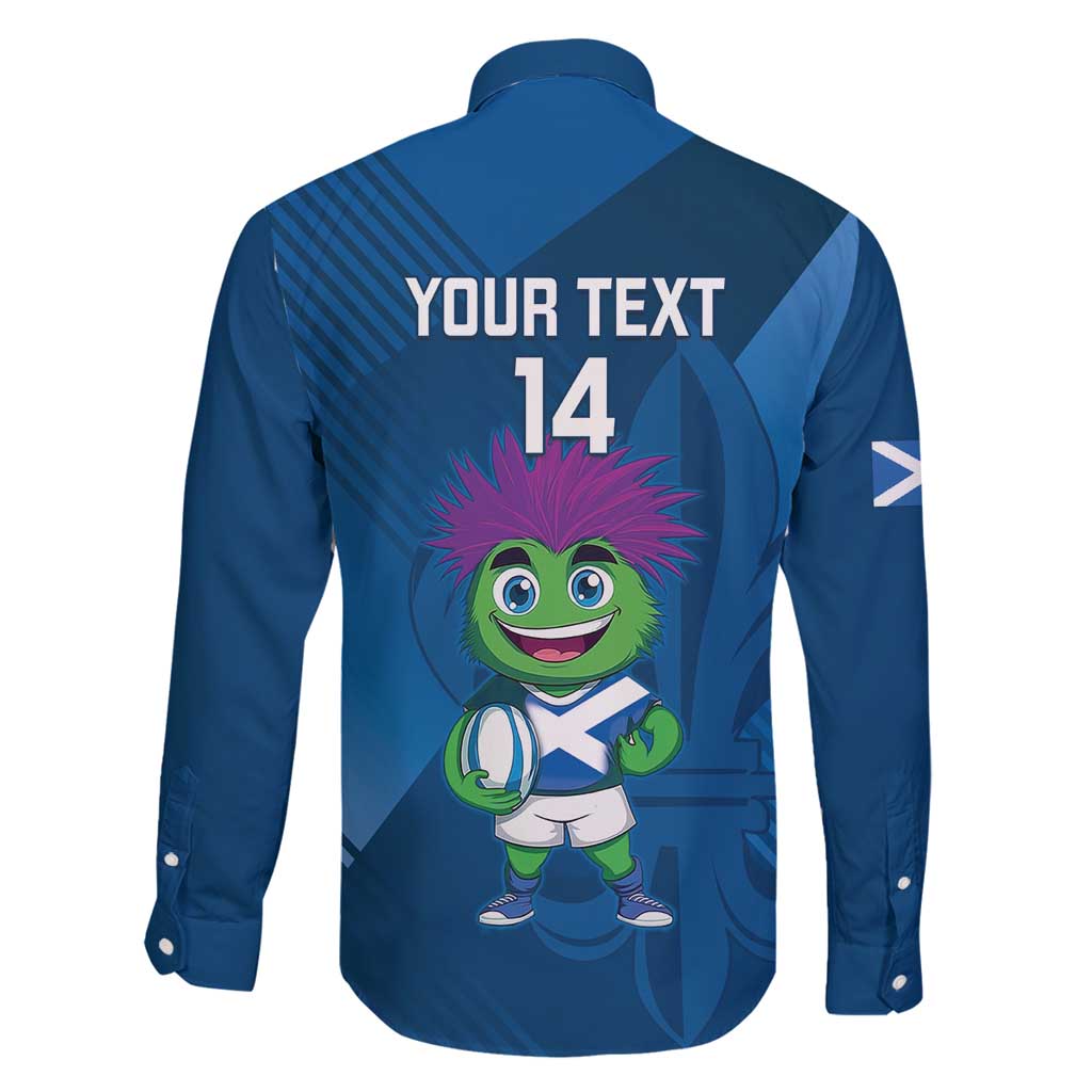 Custom Scotland Rugby 2025 Family Matching Off Shoulder Maxi Dress and Hawaiian Shirt Funny Thistle Mascot Go Scottish!