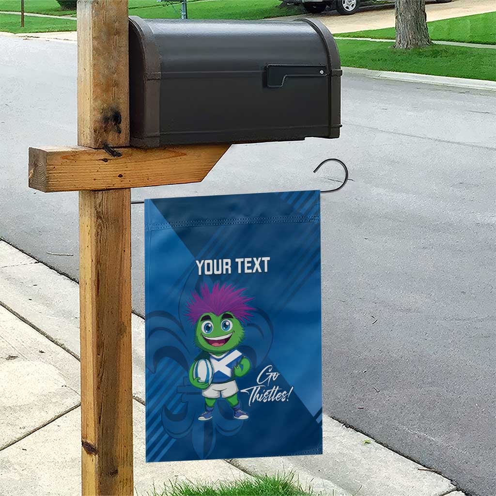 Custom Scotland Rugby 2025 Garden Flag Funny Thistle Mascot Go Scottish!