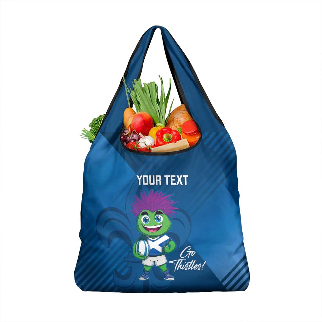 Custom Scotland Rugby 2025 Grocery Bag Funny Thistle Mascot Go Scottish!