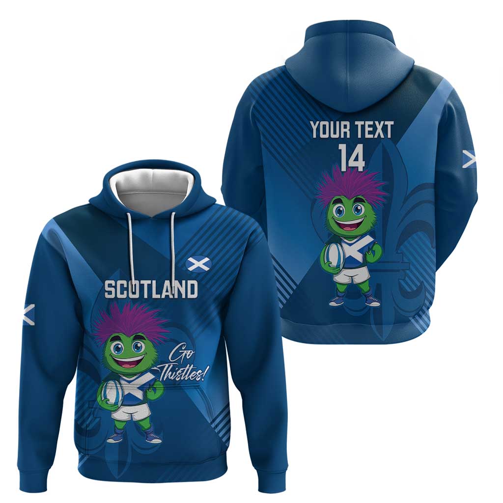 Custom Scotland Rugby 2025 Hoodie Funny Thistle Mascot Go Scottish!