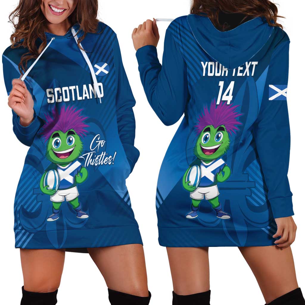 Custom Scotland Rugby 2025 Hoodie Dress Funny Thistle Mascot Go Scottish!