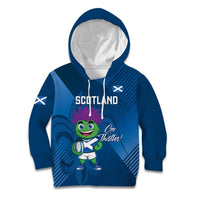 Custom Scotland Rugby 2025 Kid Hoodie Funny Thistle Mascot Go Scottish!