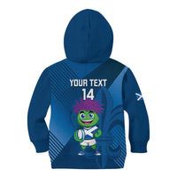Custom Scotland Rugby 2025 Kid Hoodie Funny Thistle Mascot Go Scottish!