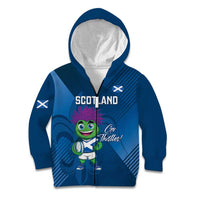 Custom Scotland Rugby 2025 Kid Hoodie Funny Thistle Mascot Go Scottish!