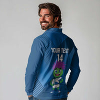 Custom Scotland Rugby 2025 Long Sleeve Polo Shirt Funny Thistle Mascot Go Scottish!