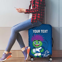 Custom Scotland Rugby 2025 Luggage Cover Funny Thistle Mascot Go Scottish!