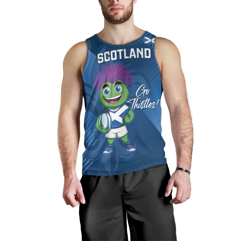 Custom Scotland Rugby 2025 Men Tank Top Funny Thistle Mascot Go Scottish!