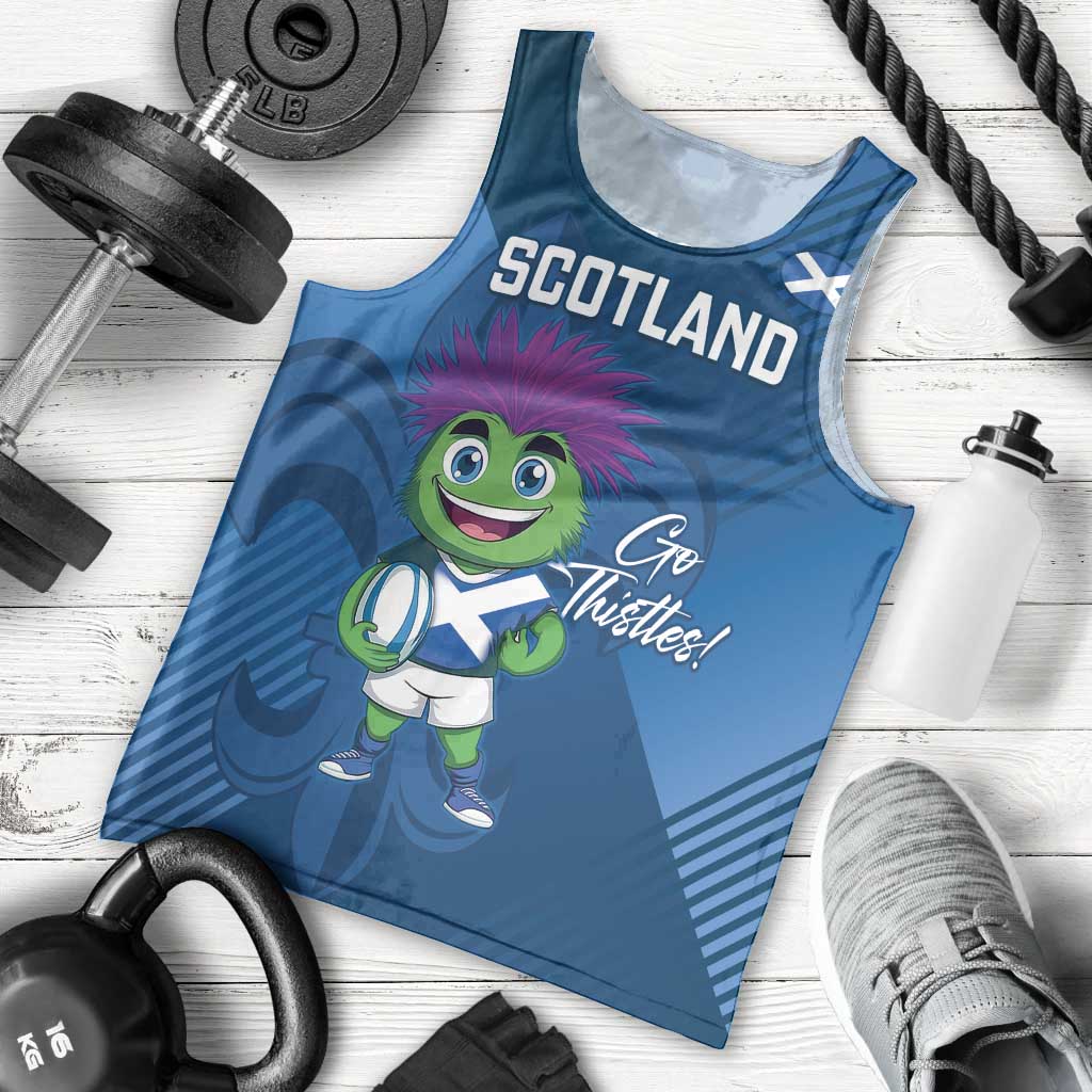 Custom Scotland Rugby 2025 Men Tank Top Funny Thistle Mascot Go Scottish!