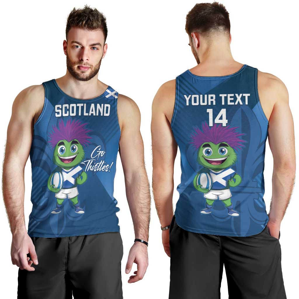 Custom Scotland Rugby 2025 Men Tank Top Funny Thistle Mascot Go Scottish!