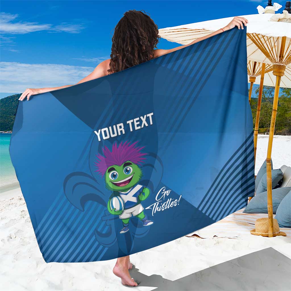 Custom Scotland Rugby 2025 Sarong Funny Thistle Mascot Go Scottish!