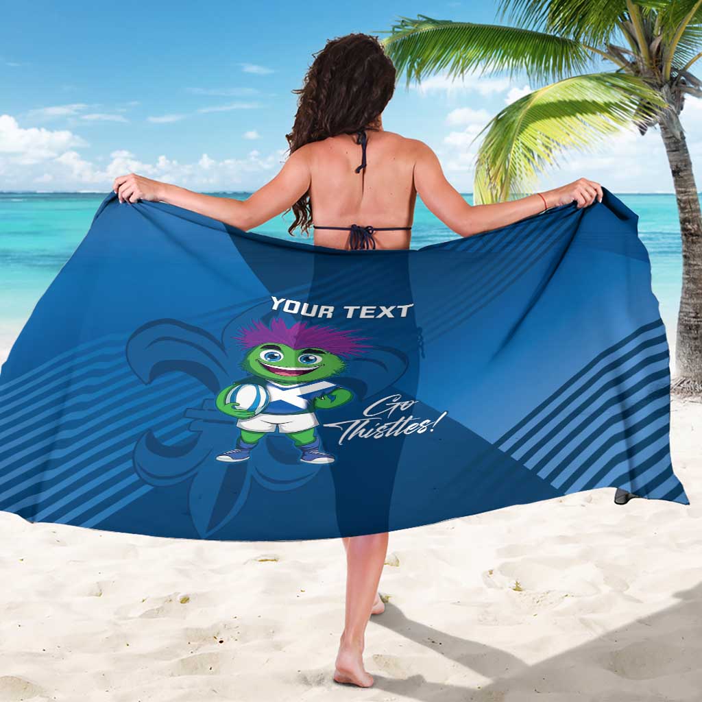 Custom Scotland Rugby 2025 Sarong Funny Thistle Mascot Go Scottish!