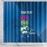 Custom Scotland Rugby 2025 Shower Curtain Funny Thistle Mascot Go Scottish!
