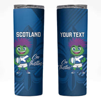 Personalised Scotland Rugby 2025 Skinny Tumbler Funny Thistle Mascot Go Scottish!