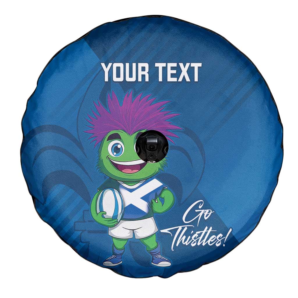 Custom Scotland Rugby 2025 Spare Tire Cover Funny Thistle Mascot Go Scottish!