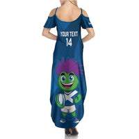 Custom Scotland Rugby 2025 Summer Maxi Dress Funny Thistle Mascot Go Scottish!
