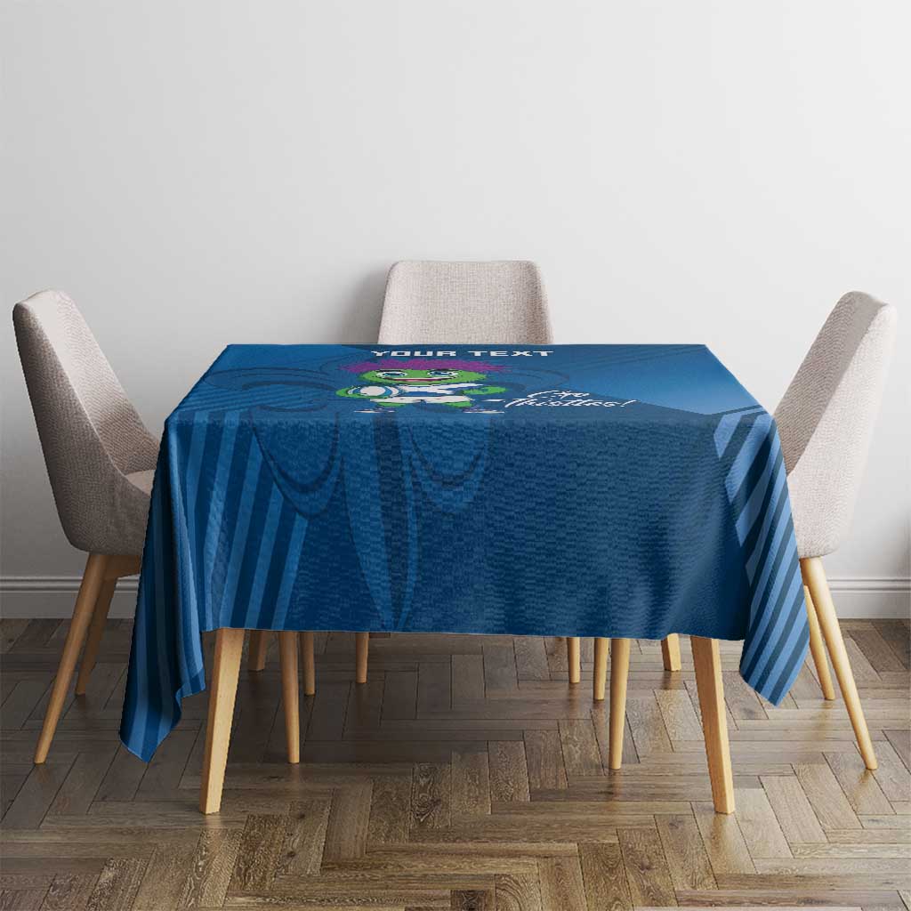 Custom Scotland Rugby 2025 Tablecloth Funny Thistle Mascot Go Scottish!