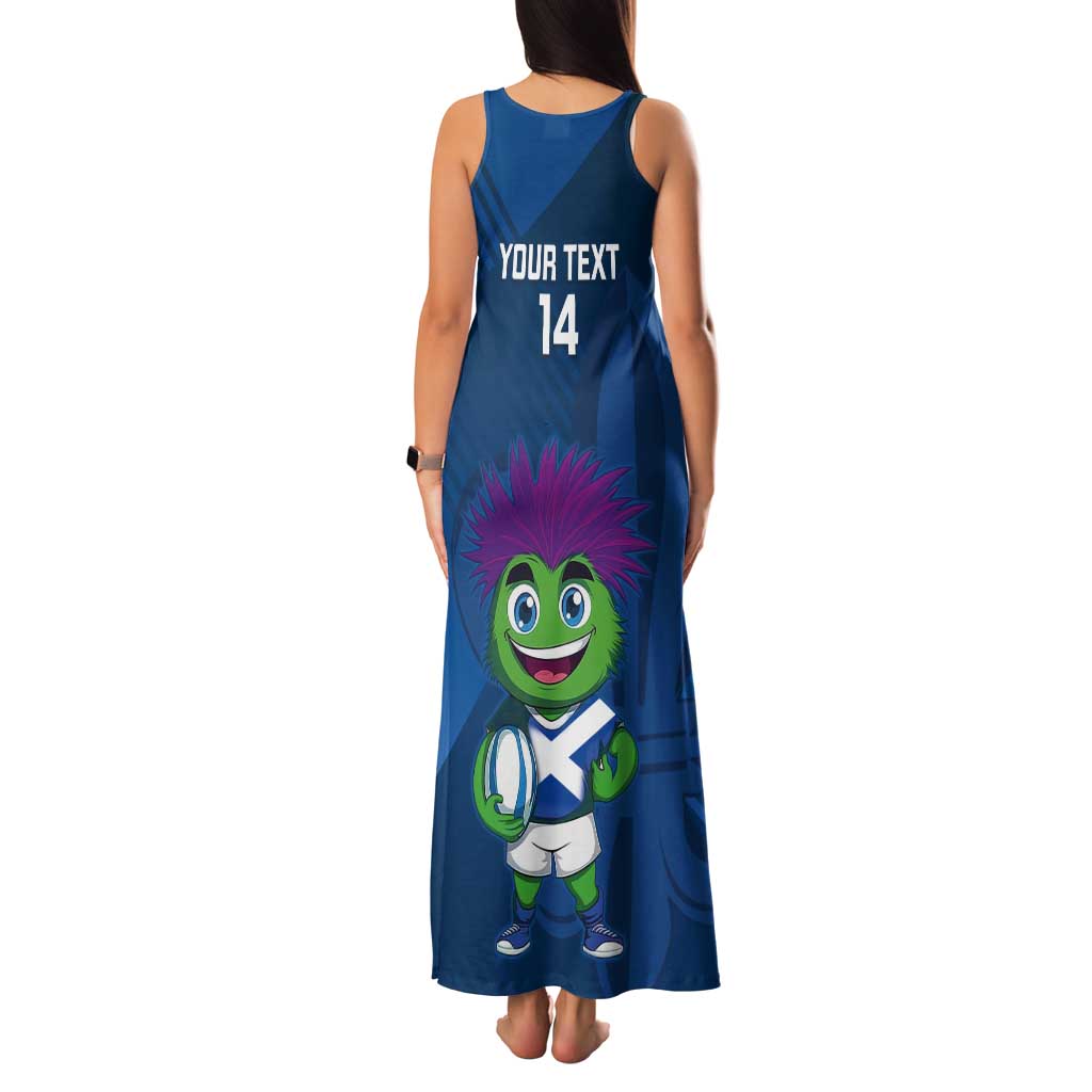 Custom Scotland Rugby 2025 Tank Maxi Dress Funny Thistle Mascot Go Scottish!