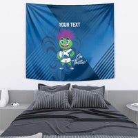 Custom Scotland Rugby 2025 Tapestry Funny Thistle Mascot Go Scottish!