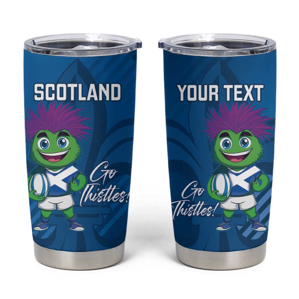 Personalised Scotland Rugby 2025 Tumbler Cup Funny Thistle Mascot Go Scottish!