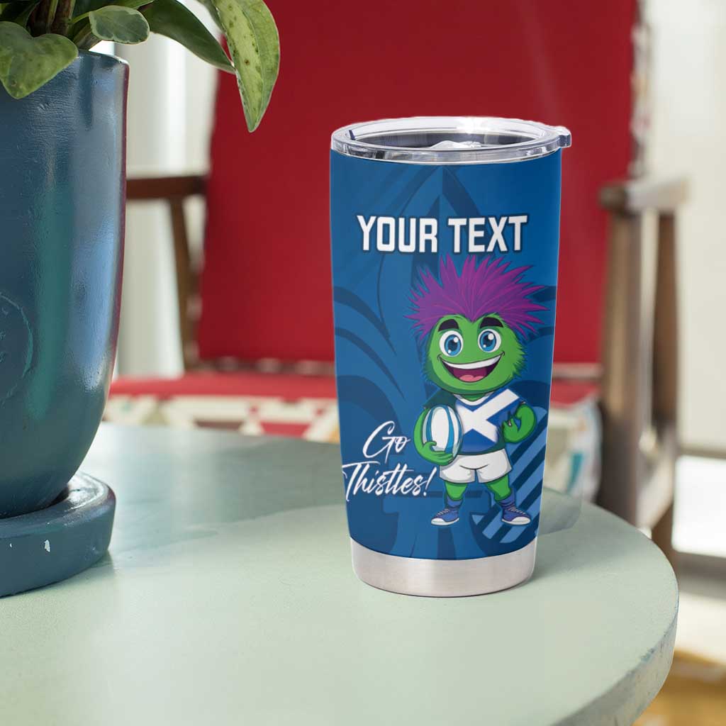 Personalised Scotland Rugby 2025 Tumbler Cup Funny Thistle Mascot Go Scottish!