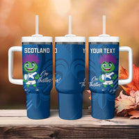 Personalised Scotland Rugby 2025 Tumbler With Handle Funny Thistle Mascot Go Scottish!