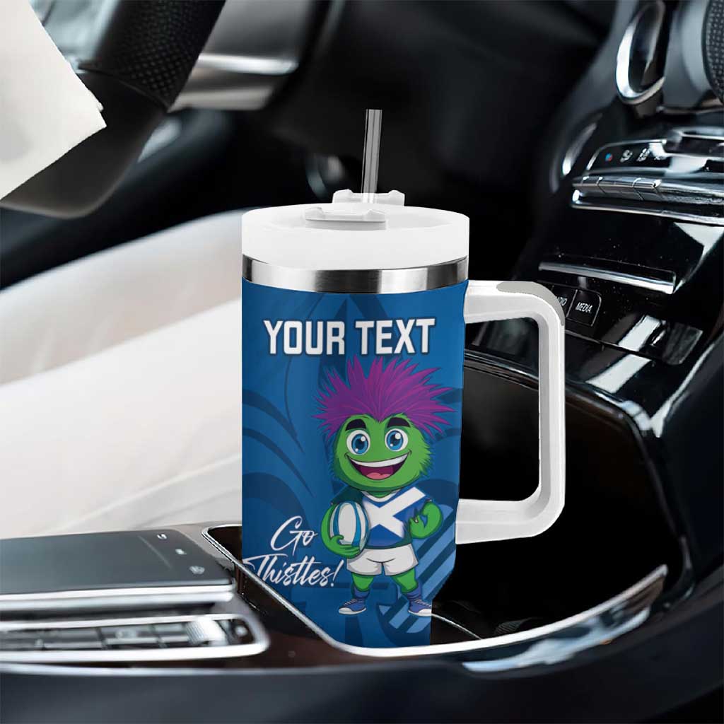 Personalised Scotland Rugby 2025 Tumbler With Handle Funny Thistle Mascot Go Scottish!